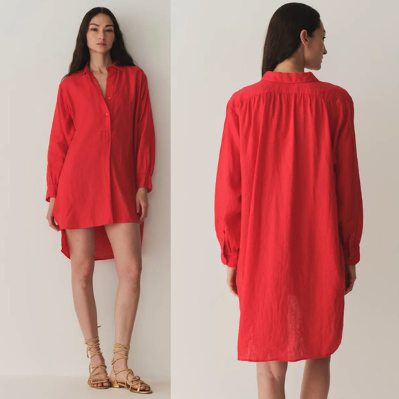 Doen Jora Linen Dress in Scarlet Size XS - Picture 4 of 11
